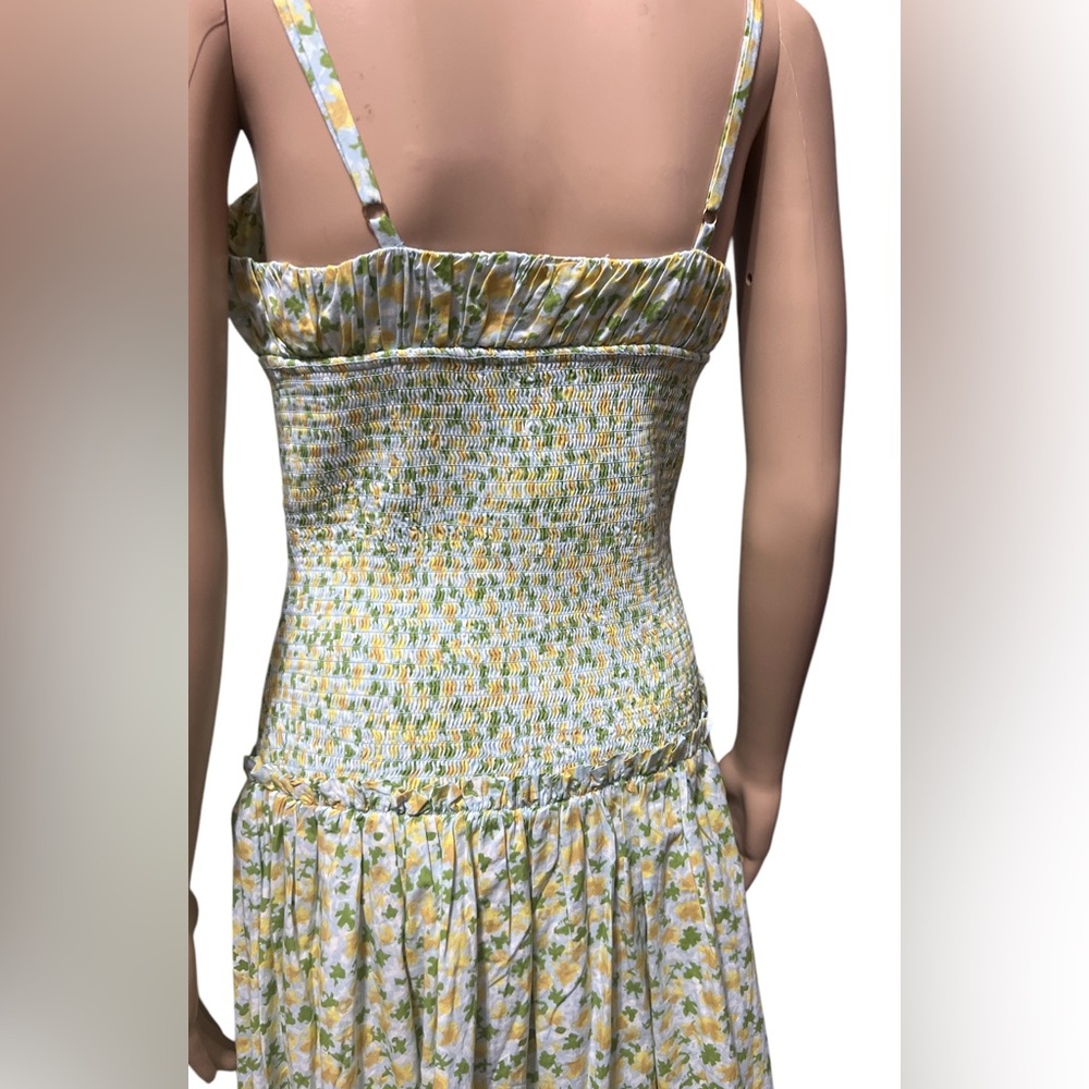 Free People Size S Lavender Daze Dress Green Combo  Sleeveless Smocked N… - Picture 9 of 13